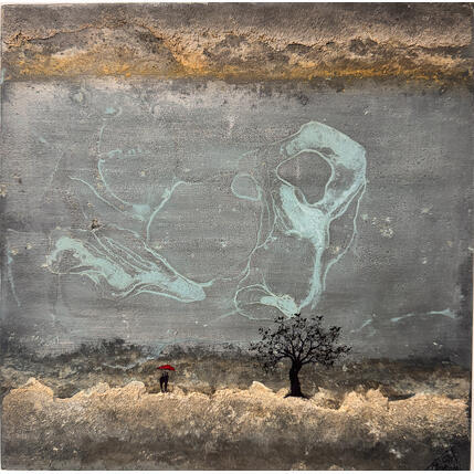 Painting Leah by Manconi Gil | Painting Subject matter Metal, Upcycling Landscapes
