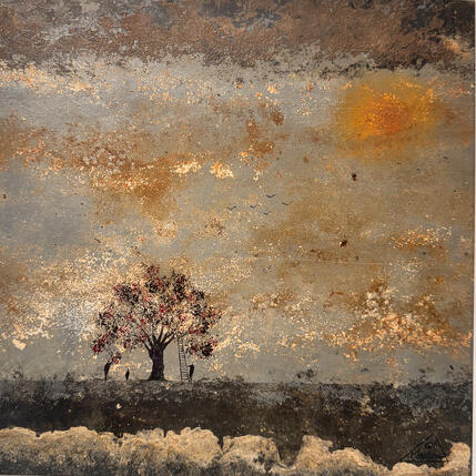 Painting Lellia by Manconi Gil | Painting Subject matter Metal, Upcycling Landscapes
