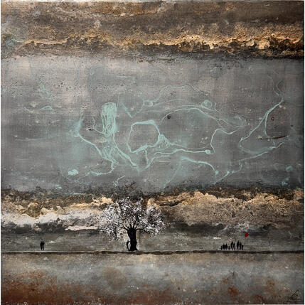 Painting Lennie by Manconi Gil | Painting Subject matter Metal, Upcycling Landscapes