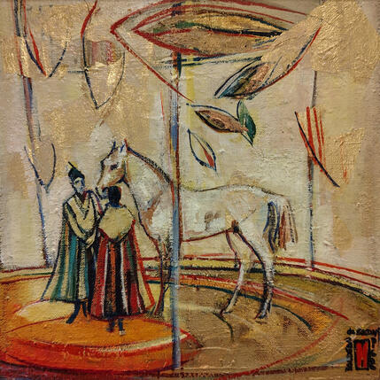 Painting La répétition by Machi | Painting Figurative Oil Pop icons