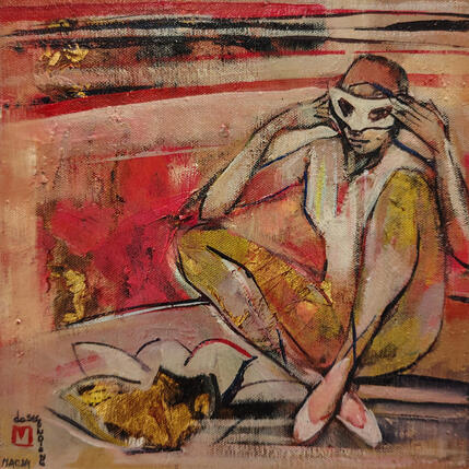 Painting The mask by Machi | Painting Figurative Oil Pop icons
