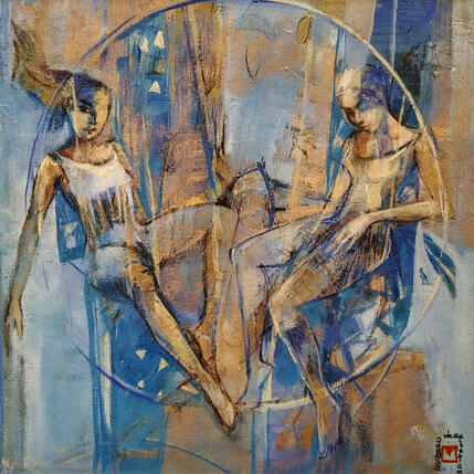 Painting Blues by Machi | Painting Figurative Oil