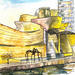 Gemälde GUGGENHEIM von Mestres Sergi | Gemälde Figurativ Architektur Graffiti Acryl