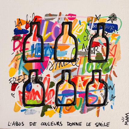 Peinture SMILE par Mam | Tableau Pop-art Acrylique