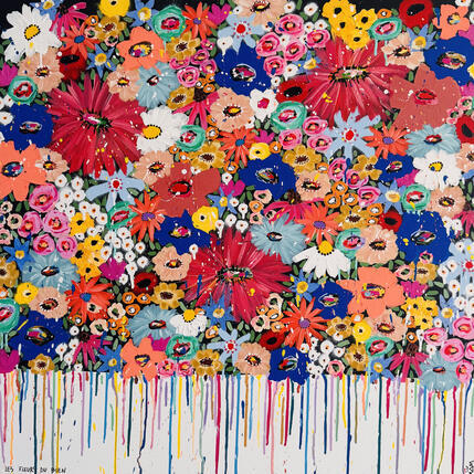 Painting LES FLEURS by Mam | Painting Pop-art Acrylic Nature