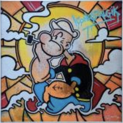 Gemälde Iconostalgik von Rocky Chaplin | Gemälde Pop-Ikonen
