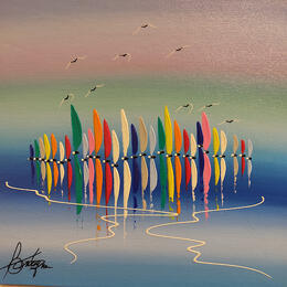 Painting La flamboyance en bleu by Fonteyne David | Painting Figurative Acrylic