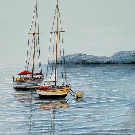 Painting PLENITUDE by Geiry | Painting Subject matter Marble powder, Pigments Landscapes, Marine