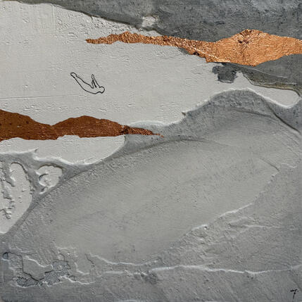 Gemälde SATURNO von Roma Gaia | Gemälde Materialismus Acryl, Sand Minimalistisch, Pop-Ikonen