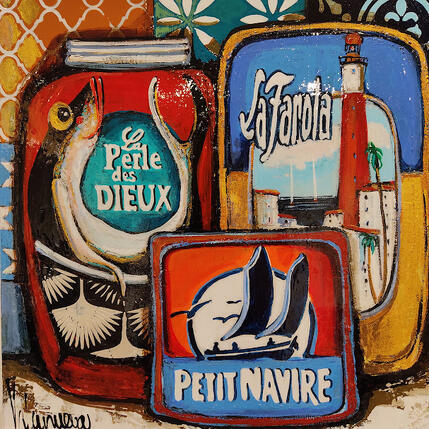Painting Conservas sardinas by Villanueva Puigdelliura Natalia | Painting Figurative