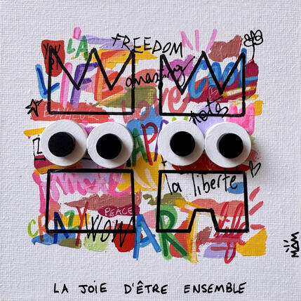 Painting LA JOIE by Mam | Painting Pop-art Acrylic
