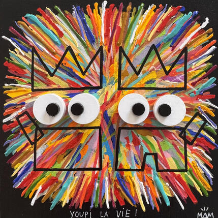 Gemälde Youpi von Mam | Gemälde Pop-Art Acryl Pop-Ikonen