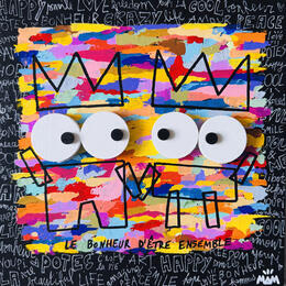 Painting HAPPY & SMILE by Mam | Painting Pop-art Acrylic