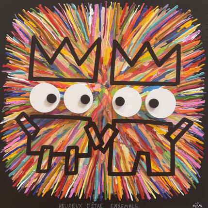 Painting Heureux by Mam | Painting Pop-art Acrylic