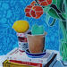 Painting Son amour du sucré était partagé by Auriol Philippe | Painting Figurative Still-life Plexiglass Acrylic Posca