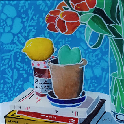 Painting Son amour du sucré était partagé by Auriol Philippe | Painting Figurative Acrylic, Plexiglass, Posca Still-life