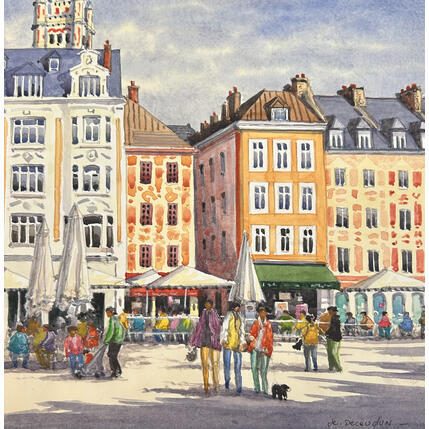 Painting Rendez-vous sur la grand place by Decoudun Jean charles | Painting