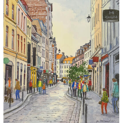 Painting Rue esquermoise by Decoudun Jean charles | Painting