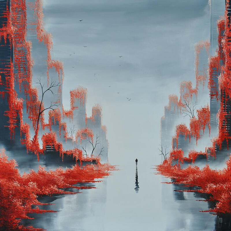 Peinture Evasion bucolique par Galloro Maurizio | Tableau Figuratif Urbain Huile