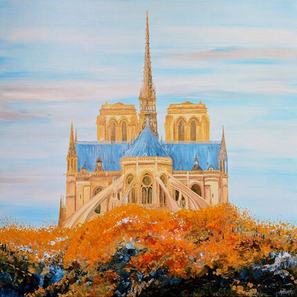 Peinture Notre Dame  de Paris  par Amblard Florence | Tableau