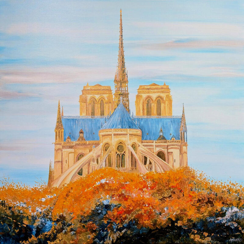 Peinture Notre Dame de Paris par Amblard Florence | Tableau Paysages Nature Acrylique