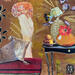 Painting Ma belle amie by Romanelli Karine | Painting Figurative Acrylic Gluing