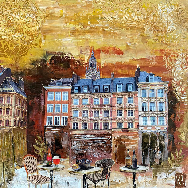 Painting Moules frites by Romanelli Karine | Painting Figurative Acrylic Gluing