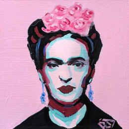 Peinture Frida Kahlo par G.C.Popartist | Tableau Pop-art Huile Icones Pop, Portraits