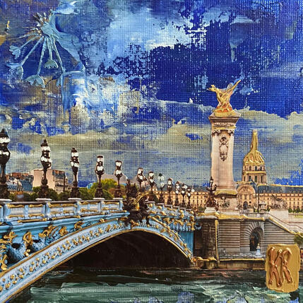 Painting Paris la nuit  by Romanelli Karine | Painting