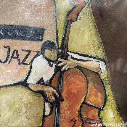 Gemälde Concert Jazz von Signamarcheix Bernard | Gemälde Naive Kunst Acryl, Pastell, Tinte Pop-Ikonen