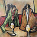 Gemälde La rencontre von Signamarcheix Bernard | Gemälde Naive Kunst Acryl Tinte Pastell