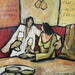 Painting Muscadet et huitres by Signamarcheix Bernard | Painting Naive art Acrylic Ink Pastel