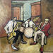 Gemälde Jazz Night presentation hall  von Signamarcheix Bernard | Gemälde Naive Kunst Acryl Tinte Pastell