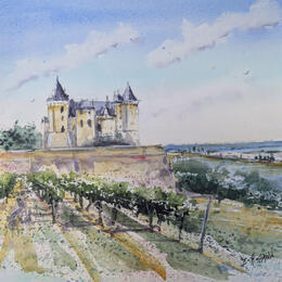 Painting Saumur les vignes devant le château  by Hoffmann Elisabeth | Painting