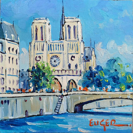 Peinture NOTRE DAME DE PARIS VUE DE LA RIVE GAUCHE par Euger | Tableau