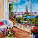 Gemälde Appartement parisien avec vue  von Degabriel Véronique | Gemälde Figurativ Landschaften Urban Alltagsszenen Öl Acryl