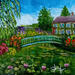 Gemälde Dans le jardin de Giverny von Degabriel Véronique | Gemälde Figurativ Landschaften Natur Öl Acryl