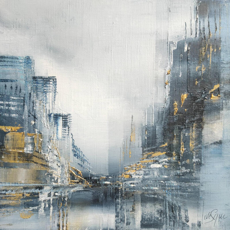 Painting Le port de Bilbao by Levesque Emmanuelle | Painting Oil