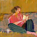 Painting Ce livre te plairait by Ral Lourdes | Painting Figurative Life style Wood Acrylic