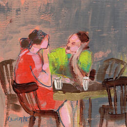 Peinture Ce que nous seuls savons par Ral Lourdes | Tableau Figuratif Acrylique, Bois Scènes de vie