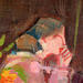 Painting Pour que l’après-midi ne finisse pas by Ral Lourdes | Painting Figurative Life style Wood Acrylic