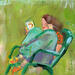 Painting Un peu de calme by Ral Lourdes | Painting Figurative Life style Wood Acrylic