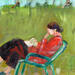 Painting Je resterais encore un peu ici by Ral Lourdes | Painting Figurative Life style Acrylic