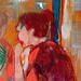 Painting Pendant que le café refroidit by Ral Lourdes | Painting Figurative Life style Acrylic