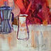 Painting Pendant que le café refroidit by Ral Lourdes | Painting Figurative Life style Acrylic