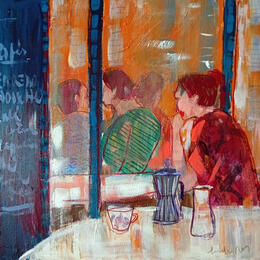 Painting Pendant que le café refroidit by Ral Lourdes | Painting