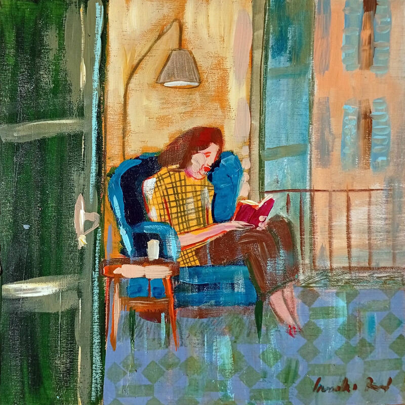 Painting La fenêtre ouverte by Ral Lourdes | Painting Figurative Life style