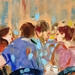Painting Ce café où l’on revient toujours by Ral Lourdes | Painting Figurative Life style Acrylic