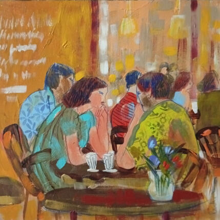 Painting Les conversations qui nous attendent by Ral Lourdes | Painting