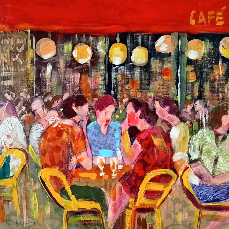 Painting La prochaine fois, sans attendre autant by Ral Lourdes | Painting Figurative Life style Acrylic